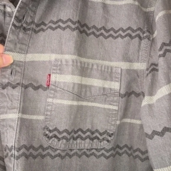 Levi's Grey Button Shirt Jacket - Picture 3 of 5